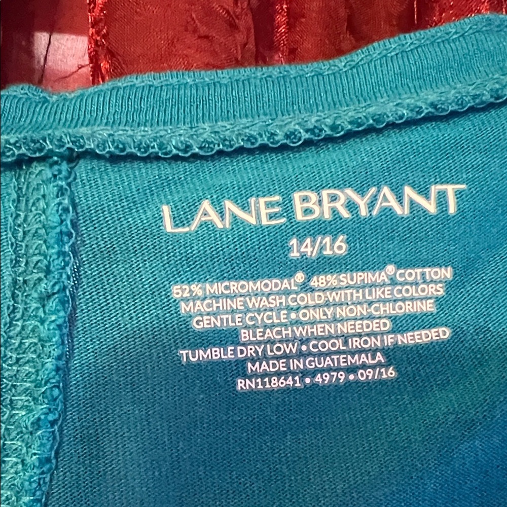 Lane Bryant Vibrant Blue Long Sleeve Tee - Picture 2 of 3